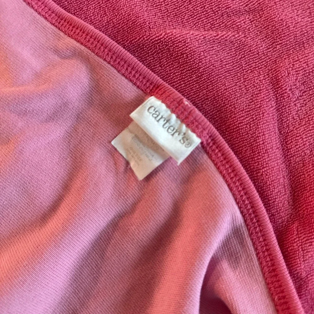 Vintage Carter's Little Ladybug Pink Terry‎ Hood Hooded Towel Blanket Baby Girl